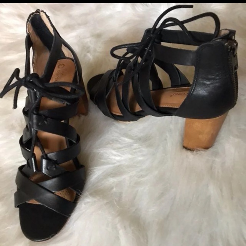🛍 Corso Como Gorgi Black Leather Sandal EUC, 7